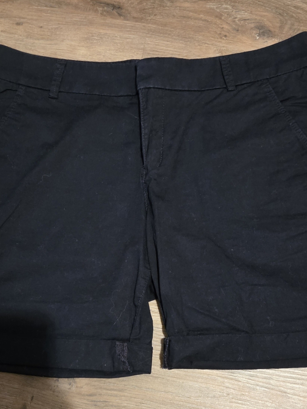 Classic Flat-Front Black Women’s Shorts